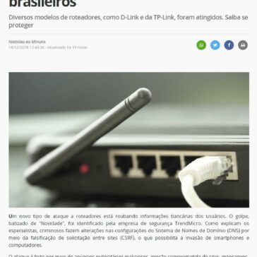 Novo golpe em roteadores rouba dados bancários de milhares brasileiros-Rondo Notícias