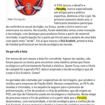 Penalty cria primeira bola de futebol profissional em tecido ecológico – Editora Expressão