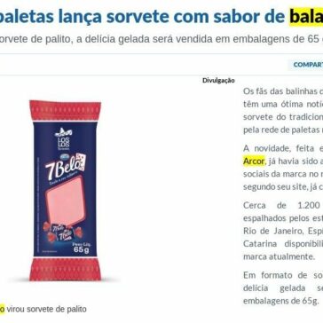 Rede de paletas lança sorvete com sabor de bala 7 Belo – Diário da Região Online