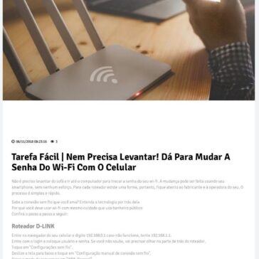 Tarefa fácil | Nem precisa levantar! Dá para mudar a senha do wi-fi com o celular – 24Brasil
