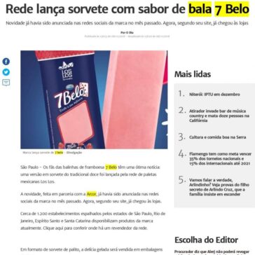 Rede lança sorvete com sabor de bala 7 Belo – O Dia (On-line)