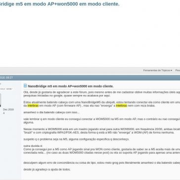 NanoBridige m5 em modo AP+won5000 em modo cliente. -Under-Linux.Org