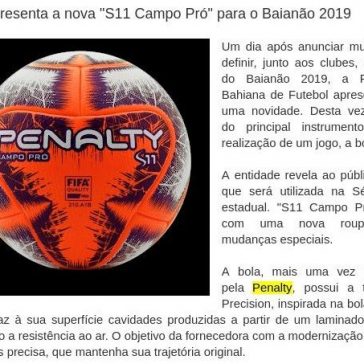 FBF apresenta a nova “S11 Campo Pró” para o Baianão 2019 – Blog Esportivo do Suíço