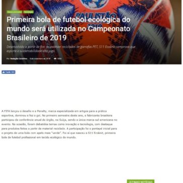Primeira bola de futebol ecológica do mundo será utilizada no Campeonato Brasileiro de 2019 – Ciclo Vivo