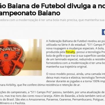 Federação Baiana de Futebol divulga a nova bola para o Campeonato Baiano – De Olho na Cidade