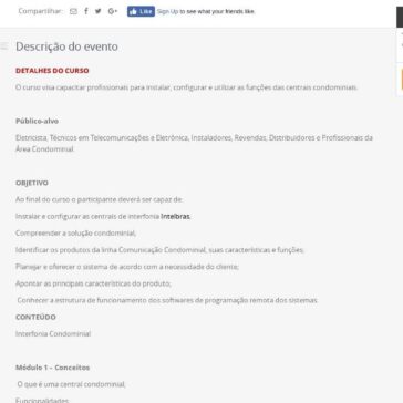 Treinamento Técnico de Interfonia Condominial INTELBRAS -Sympla