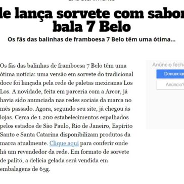 Rede lança sorvete com sabor de bala 7 Belo – Cgn
