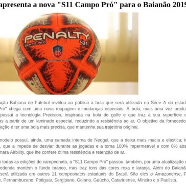 FBF apresenta a nova “S11 Campo Pró” para o Baianão 2019 – Resenha Show dos Esportes