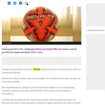 Federação Bahiana de Futebol apresenta a bola que estará em campo no Campeonato Baiano 2019 – Torcedores.com