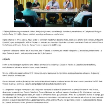 Com mudanças, Campeonato Potiguar 2019 começa em 9 de janeiro – Blog da Gláucia Lima