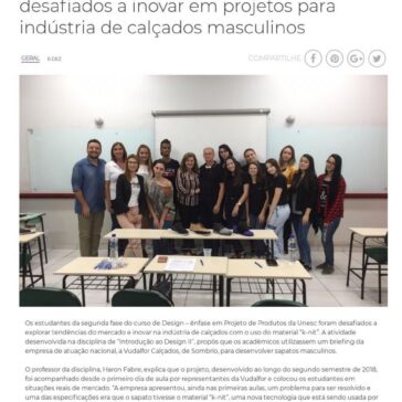 Estudantes de Design da Unesc são desafiados a inovar em projetos para indústria de calçados masculinos-Hulha Negra