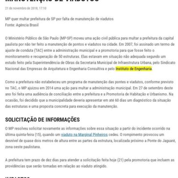 MP quer multar prefeitura de SP por falta de manutenção de viadutos – Jornal de Piracicaba (On-line)