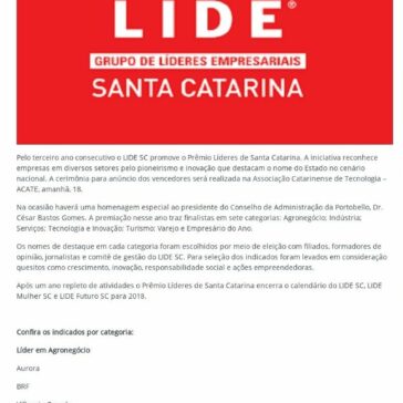 Prêmio Líderes reconhecerá empresários catarinenses nesta terça-feira -Portal MakingOf