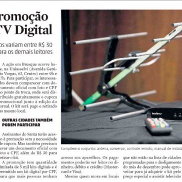 Santa faz promoção de kits de TV Digital -Jornal de Santa Catarina