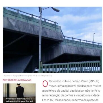 MP quer multar prefeitura de São Paulo por falta de manutenção de viadutos – Tribuna Hoje
