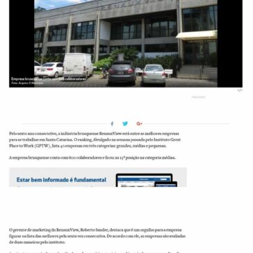 Empresa brusquense está entre as melhores para se trabalhar em Santa Catarina- O Município