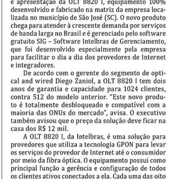 Nova OLT da Intelbras- A União