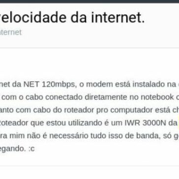 Roteador limitando velocidade da internet. -Clube do Hardware