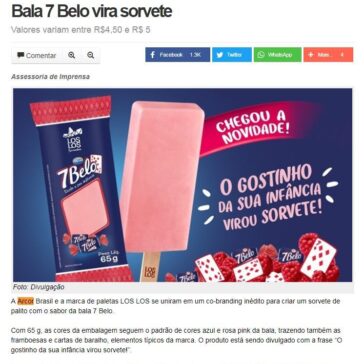 Bala 7 Belo vira sorvete – Portal Atualidade