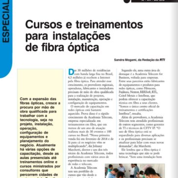 Cursos e treinamentos para instalações de fibra óptica -RTI