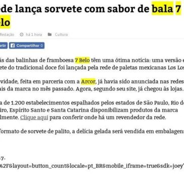 Rede lança sorvete com sabor de bala 7 Belo – Repórter Diário (On-line)