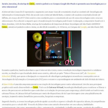 CEO da New Midia palestra sobre o impacto da Internet das Coisas na educação – Agência USP de Inovação