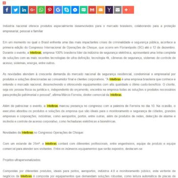 Intelbras marca presença no Congresso Operações de Choque e apresenta soluções inovadoras de segurança, redes e controle de acesso- SEGS