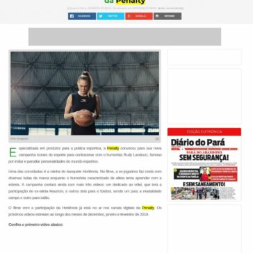 Hortência e Rudy Landucci protagonizam nova campanha da Penalty -DOL Diário Online