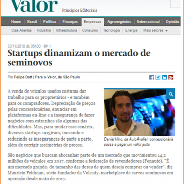 Startups dinamizam o mercado de seminovos -Valor Econômico (On-line)