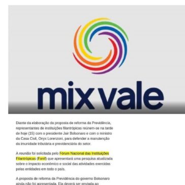 Representantes de entidades filantrópicas reúnem-se com Bolsonaro- Mix Vale