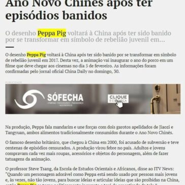 “Peppa Pig” irá comemorar Ano Novo Chinês após ter episódios banidos – O Liberal