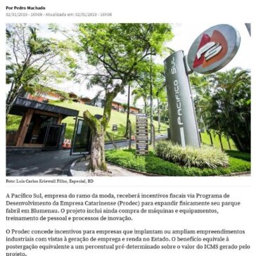 Pacífico Sul consegue benefícios fiscais para ampliar fábrica em Blumenau – NSC Total