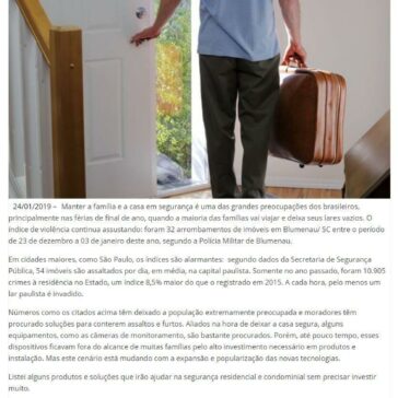 Aumento no número de furtos a residências no período de férias preocupa população- Jornal Joseense