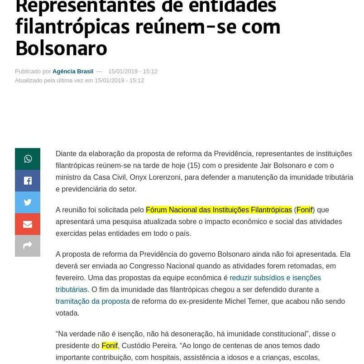 Representantes de entidades filantrópicas reúnem-se com Bolsonaro- Portal Agora no RS