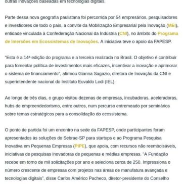 Inovação e a nova paisagem urbana de São Paulo- Inteligência Competitiva