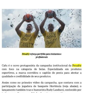 Cafu estrela campanha da Penalty- Propmark