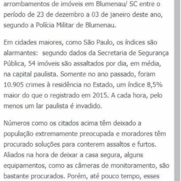 Aumento no número de furtos a residências no período de férias preocupa população- AMSOLDERA