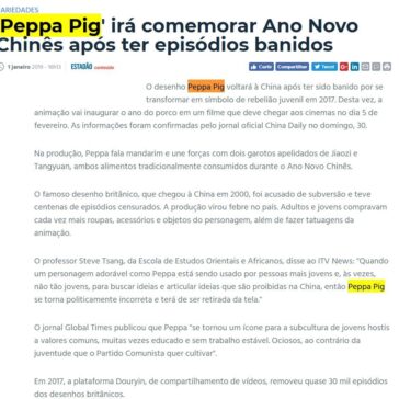 ‘Peppa Pig’ irá comemorar Ano Novo Chinês após ter episódios banidos –  A Crítica (On-line)