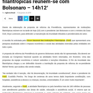 Representantes de entidades filantrópicas reúnem-se com Bolsonaro – 14h12?- A Tribuna MT (On-line)