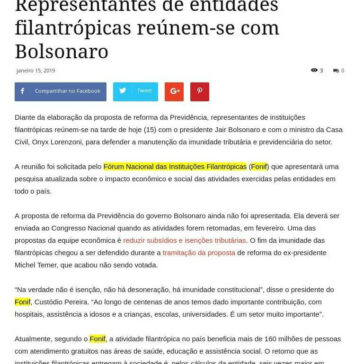 Representantes de entidades filantrópicas reúnem-se com Bolsonaro- Rádio Educadora de Sapeaçu