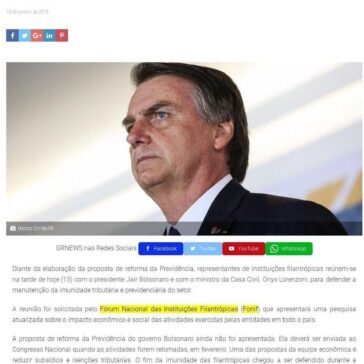Representantes de entidades filantrópicas reúnem-se com Jair Bolsonaro -GR News