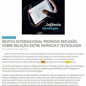 REVISTA INTERNACIONAL PROMOVE REFLEXÃO SOBRE RELAÇÃO ENTRE INFÂNCIA E TECNOLOGIA – Jornal dia a dia