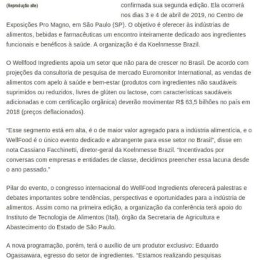 WellFood Ingredients apresentará tendências mundiais em alimentos funcionais e saudáveis – Carne Tec