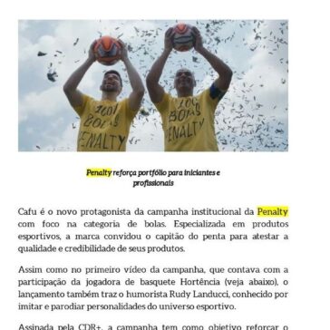 Cafu estrela nova campanha da Penalty assinada pela CDR+- Propmark