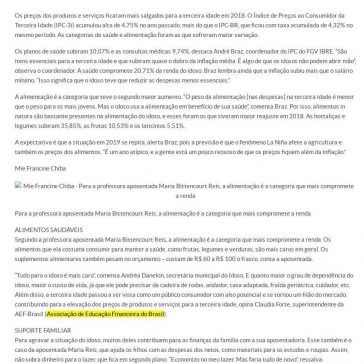 Saúde e alimentação encarecem custo de vida da terceira idade- Panorama Farmacêutico