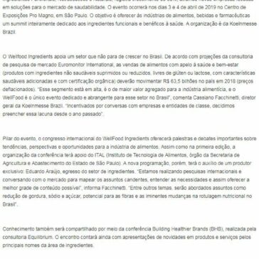 2ª edição do WellFood Ingredients Summit apresentará as últimas tendências mundiais em soluções para alimentos & bebidas funcionais e saudáveis – Revista Laticínios