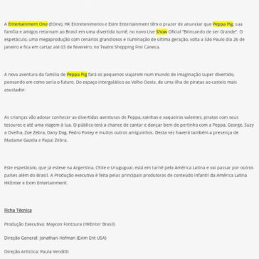 Teatro Shopping Frei Caneca recebe a nova aventura de Peppa Pig – Agito SP