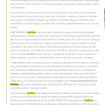 Intelbras lança Access Point AP 1210 AC no mercado brasileiro- MTI Tecnologia