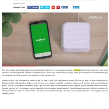 Propague Doc.Sync cria vídeos de lançamento da linha Mesh Twibi Intelbras -Ad Online