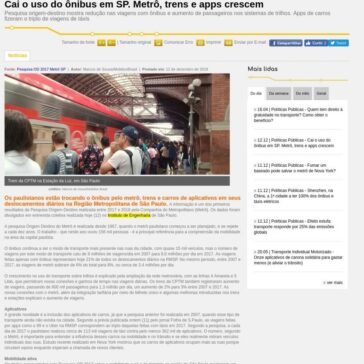 Cai o uso do ônibus em SP. Metrô, trens e apps crescem- Mobilize